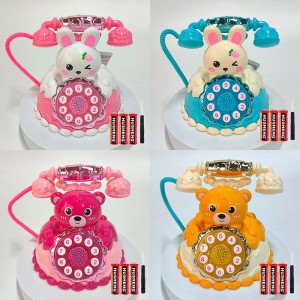 小库米电话机 卡通萌兔蛋糕音乐电话过家家女孩玩具 电话机玩具