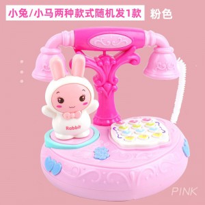 新款仿真拨号早教机卡通复古声光电话座机女孩礼物幼儿园益智玩具