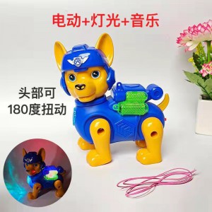 网红电动牵绳狗狗小猪玩具会走路灯光音乐地摊热卖男孩礼物