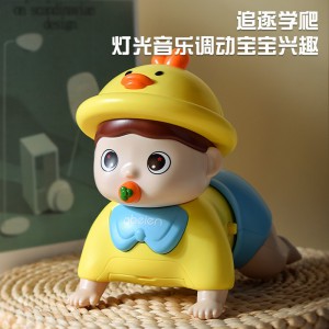 Children&#039;s head up training baby toy, music guides the baby to grow, crawling cartoon ornaments, electric crawling toys