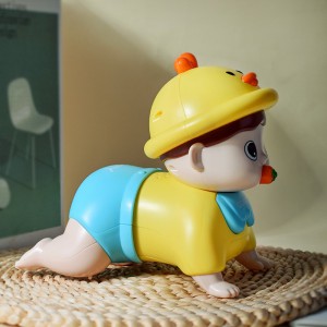 Children&#039;s head up training baby toy, music guides the baby to grow, crawling cartoon ornaments, electric crawling toys