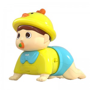 Children&#039;s head up training baby toy, music guides the baby to grow, crawling cartoon ornaments, electric crawling toys