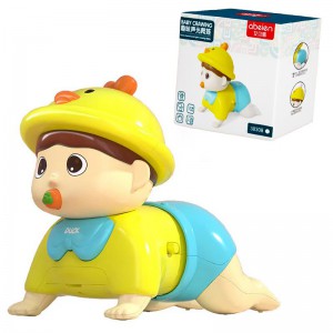 Children&#039;s head up training baby toy, music guides the baby to grow, crawling cartoon ornaments, electric crawling toys