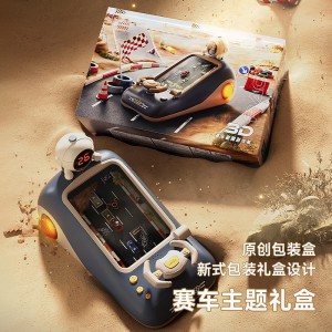 计时版儿童赛车闯关大冒险方向盘玩具可前后换挡趣味避障游戏机