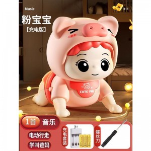 婴儿玩具有声电动学爬娃引导抬头训练习宝宝0一1岁益智早教6个月