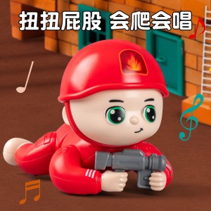趣味士兵爬娃6个月婴儿爬行引导会动会唱歌卡通公仔儿童电动玩具