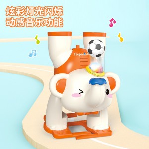 儿童电动玩具吹球小象倒立行走悬浮吹球音乐灯光益智礼物地摊