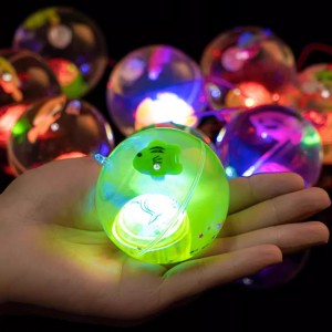 弹跳闪光水晶球七彩跳跳球 闪光儿童玩具礼物 地摊货源摆件