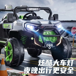 Children&#039;s electric car, children&#039;s four-wheel off-road vehicle, four-wheel drive remote control toy car, can ride an adult baby swing stroller