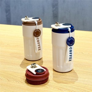 智能保温杯温显咖啡杯316不锈钢女士水杯双层提绳保冷杯子 车载杯