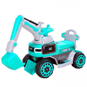 儿童电动挖掘机玩具车可坐可骑大号音乐男孩挖土机学步滑行工程车