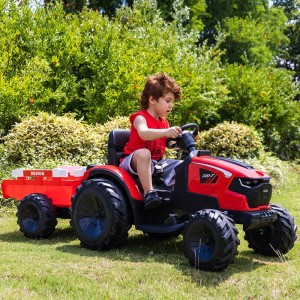 Tractor, children&#039;s electric car, four-wheel car, remote control toy, can seat people, children, babies, electric strollers