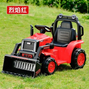 Children&#039;s electric bulldozer, seated baby forklift, excavator, rechargeable four-wheel toy, remote control engineering stroller
