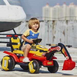 Children&#039;s electric excavator, toy car, boy can ride, can ride, large baby excavator, remote control engineering vehicle