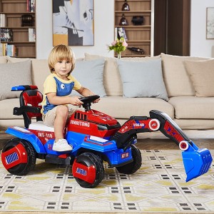 Children&#039;s electric excavator, toy car, boy can ride, can ride, large baby excavator, remote control engineering vehicle