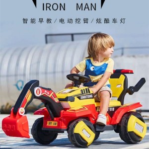 Children&#039;s electric excavator, toy car, boy can ride, can ride, large baby excavator, remote control engineering vehicle