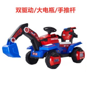 Children&#039;s electric excavator, toy car, boy can ride, can ride, large baby excavator, remote control engineering vehicle