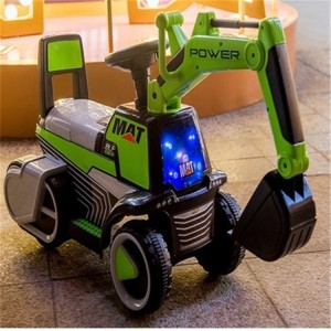 Children&#039;s electric sliding excavator, boy toy excavator, can ride on a large hook machine, engineering vehicle, toy car