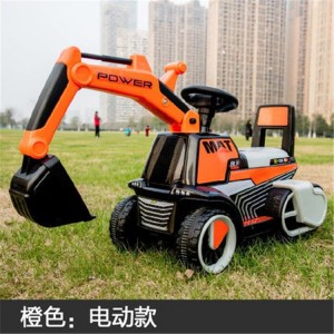 Children&#039;s electric sliding excavator, boy toy excavator, can ride on a large hook machine, engineering vehicle, toy car