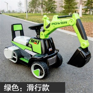 Children&#039;s electric sliding excavator, boy toy excavator, can ride on a large hook machine, engineering vehicle, toy car