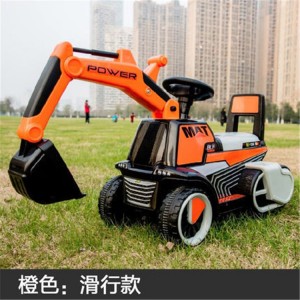 Children&#039;s electric sliding excavator, boy toy excavator, can ride on a large hook machine, engineering vehicle, toy car