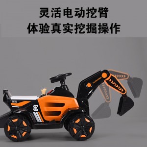 儿童电动车可坐人男女宝宝四轮挖掘机小孩自驾滑行车电动挖土机