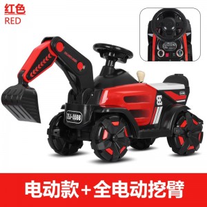 儿童电动车可坐人男女宝宝四轮挖掘机小孩自驾滑行车电动挖土机