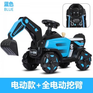 儿童电动车可坐人男女宝宝四轮挖掘机小孩自驾滑行车电动挖土机