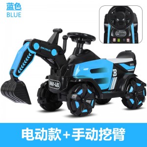 儿童电动车可坐人男女宝宝四轮挖掘机小孩自驾滑行车电动挖土机