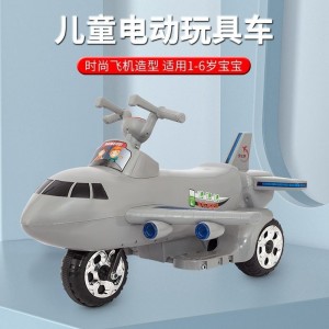 儿童电动车可坐骑可充电2-5-8岁男女宝宝三轮摆摊遥控飞机车汽车