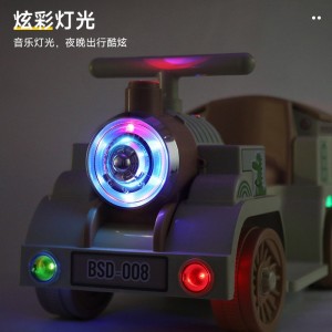 儿童复古电动汽车小火车玩具可储物电瓶车四轮可坐人充电遥控童车