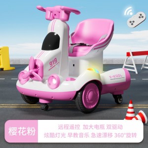 新款儿童电动挖机平衡车漂移车玩具车可坐童车双驱车360度旋转车