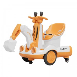 New electric excavator, balance scooter, drift car, toy car, can ride on a stroller, dual drive, 360 degree rotating car