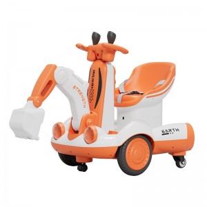 New electric excavator, balance scooter, drift car, toy car, can ride on a stroller, dual drive, 360 degree rotating car
