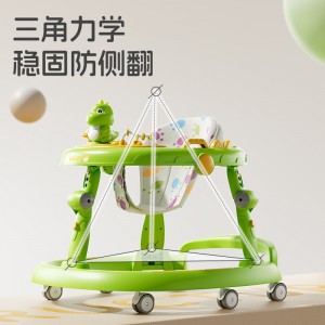 Baby walker with music, multiple functions, anti-rollover, lightweight, foldable, 6-18 month baby stroller, O-legs