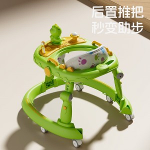 Baby walker with music, multiple functions, anti-rollover, lightweight, foldable, 6-18 month baby stroller, O-legs