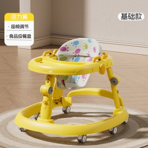 Baby walker with music, multiple functions, anti-rollover, lightweight, foldable, 6-18 month baby stroller, O-legs