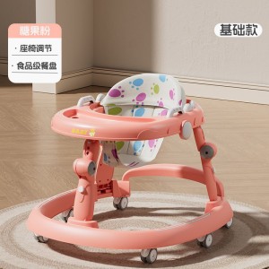 Baby walker with music, multiple functions, anti-rollover, lightweight, foldable, 6-18 month baby stroller, O-legs