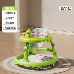 Baby walker with music, multiple functions, anti-rollover, lightweight, foldable, 6-18 month baby stroller, O-legs