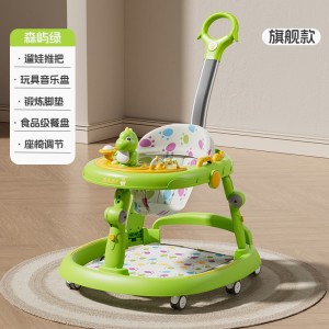 Baby walker with music, multiple functions, anti-rollover, lightweight, foldable, 6-18 month baby stroller, O-legs