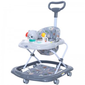 Simple baby walker music toy adjustable height walker 0-3 years old foot pad with push handle