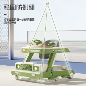 Baby walker walker walker anti-rollover plate multi-function stroller anti-o-leg music awning