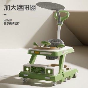 Baby walker walker walker anti-rollover plate multi-function stroller anti-o-leg music awning
