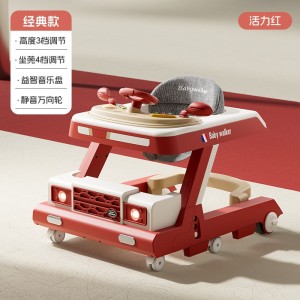 Baby walker walker walker anti-rollover plate multi-function stroller anti-o-leg music awning