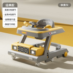 Baby walker walker walker anti-rollover plate multi-function stroller anti-o-leg music awning