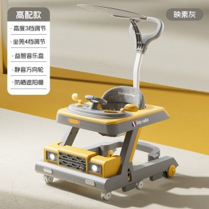 Baby walker walker walker anti-rollover plate multi-function stroller anti-o-leg music awning
