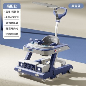 Baby walker walker walker anti-rollover plate multi-function stroller anti-o-leg music awning