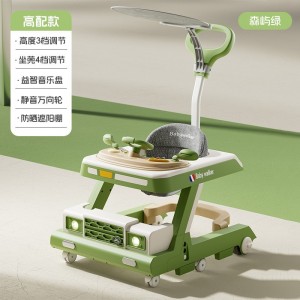 Baby walker walker walker anti-rollover plate multi-function stroller anti-o-leg music awning