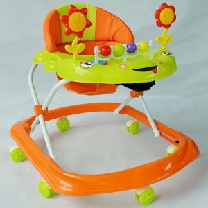 Baby walker, anti-O-leg, anti-rollover stroller, baby can ride on the walker square plate walker