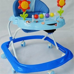 Baby walker, anti-O-leg, anti-rollover stroller, baby can ride on the walker square plate walker